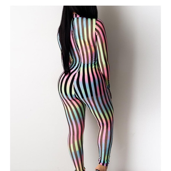 Striped long sleeves jump suite - Picture 2 of 2